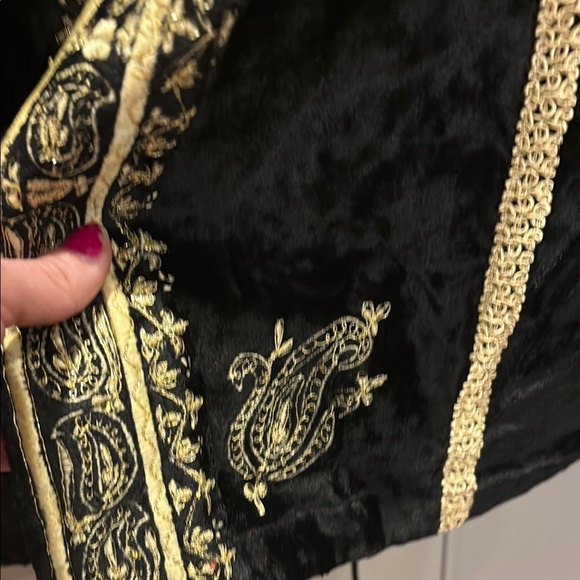 Soft Surroundings Sz XL Romantic Rich Black Velvet Art-to-Wear Open Jacket - Picture 4 of 7